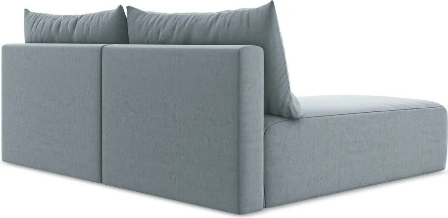 Син кадифен сгъваем/с място за съхранение ъглов диван (ляв ъгъл) Kalena – Makamii