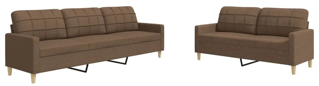 3278322 vidaXL Комплект дивани 2 части кафяв текстил
