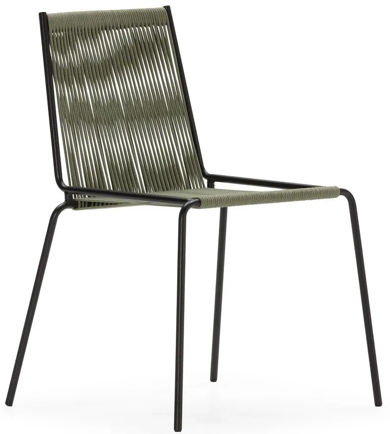 Зелени метални трапезни столове в комплект за подреждане 2 бр. Emily – Marckeric