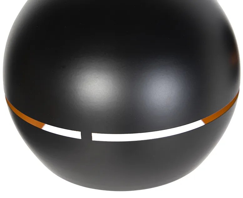 Интелигентна висяща лампа черна със златен интериор 3-светлина с Wi-Fi ST64 - Buell