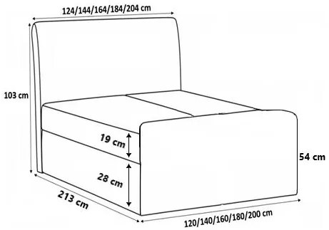 Тапицирано легло Crystal lux-Roz-120 x 200