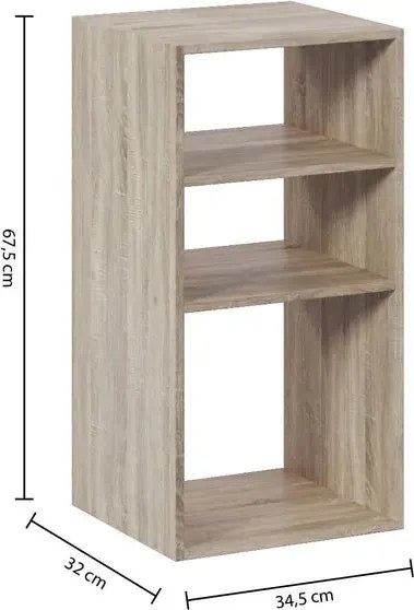 Рафт 5five Mix'n Modul, 2+1 отделение, MDF, 35x32x68 cm - Сив