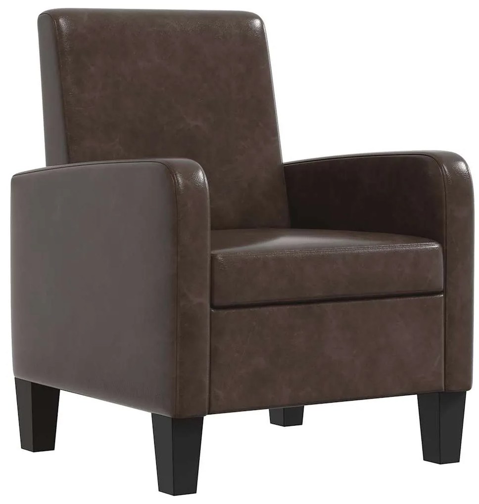 241108 vidaXL Фотьойл, кафяв, изкуствена кожа