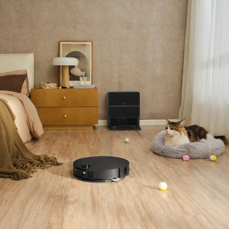 Прахосмукачка робот с AI Roborock Saros 10R, 65W, 22000 Pa, 270 мл, SMART, Сухо и мокро почистване, LiDAR, StarSight, 180 мин автономност, Черен