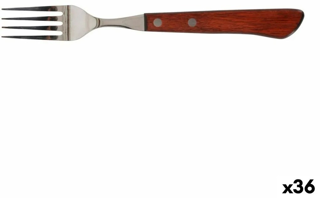 Вилица Quttin Packwood 9,5 cm Кафяв Сребрист (36 броя)