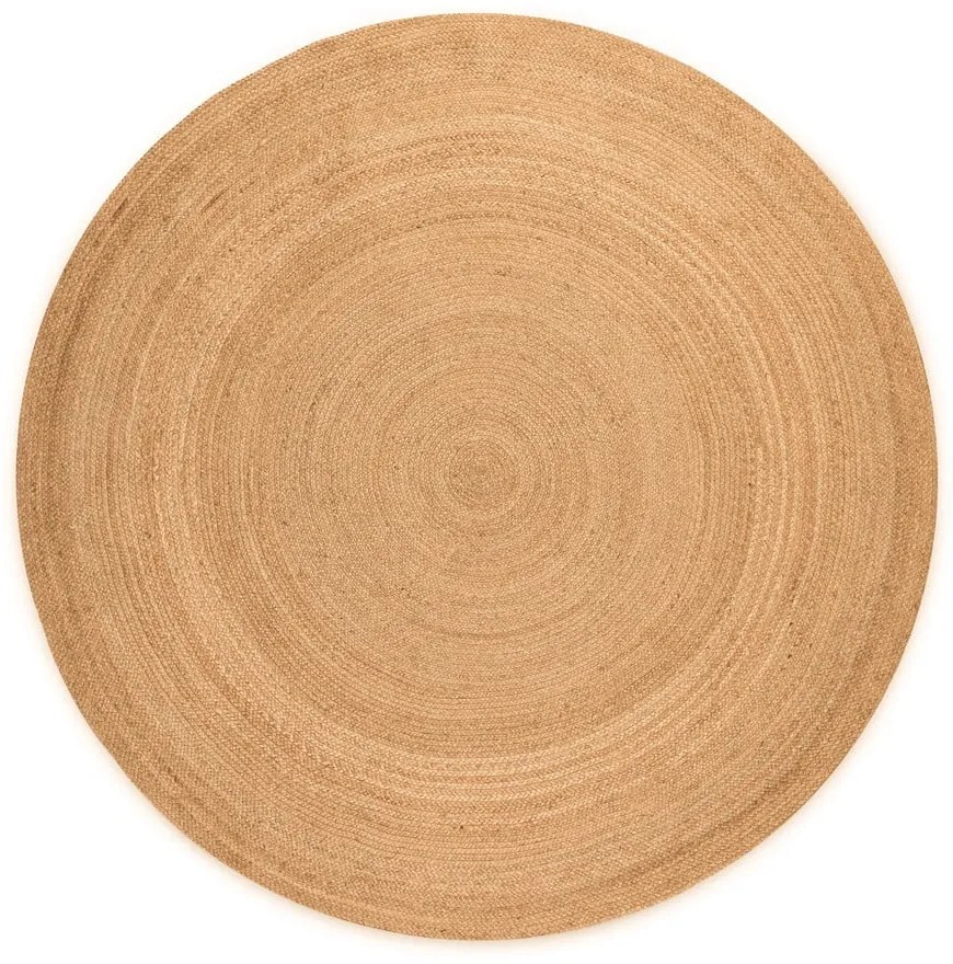 Двустранен ютен кръгъл килим в естествен цвят ø 200 cm Braided – Hanse Home