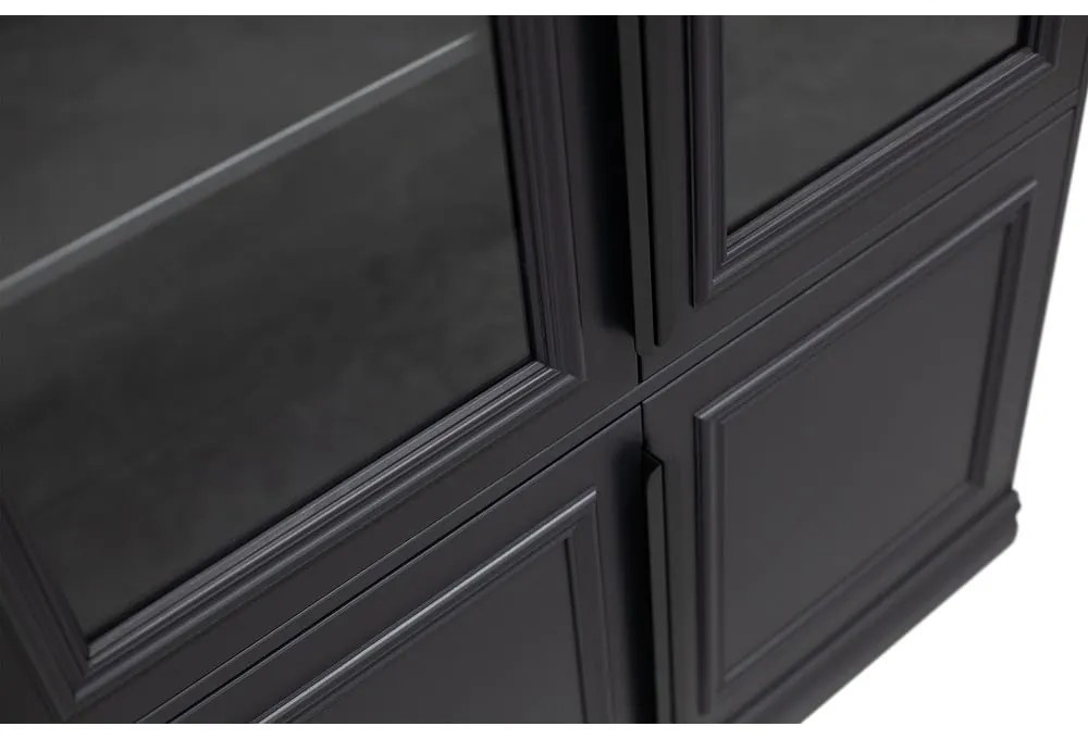 Черна витрина от масивен бор 110x215x44 cm Organize – WOOOD