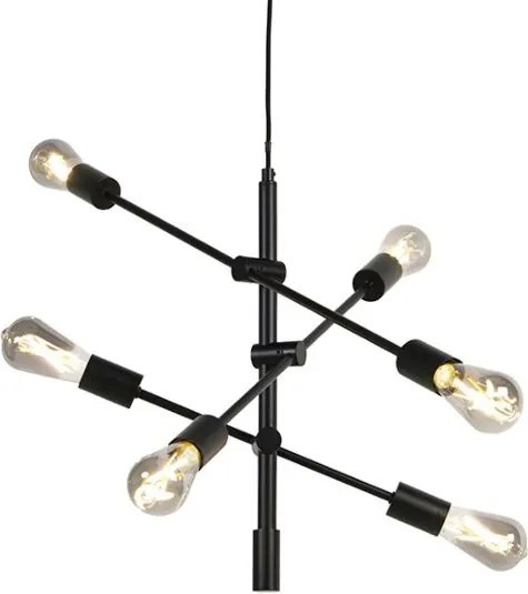 Интелигентна индустриална висяща лампа черна, включваща 6 WiFi ST64 - Sydney