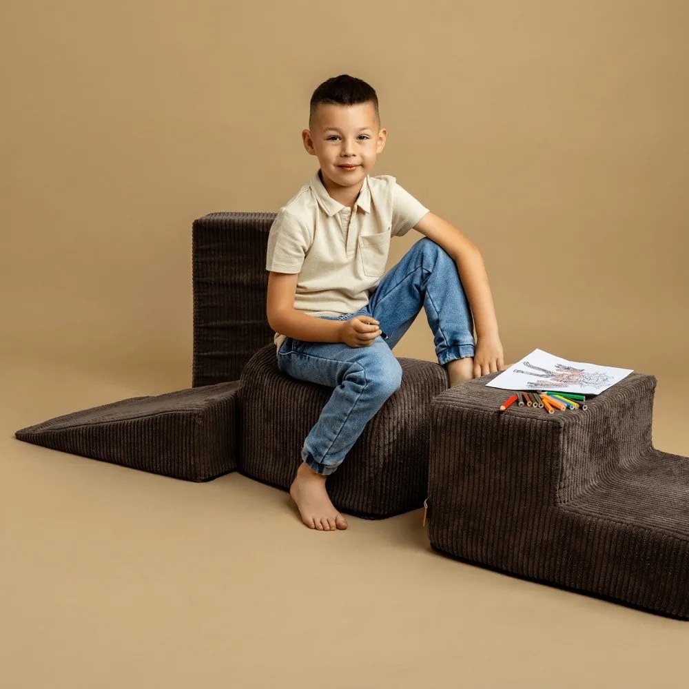 Велурена катерушка от пяна в цвят каки 250x45x30 cm Montessori – Meowbaby