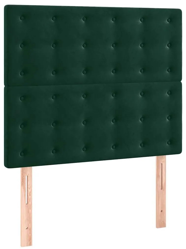 3116805 vidaXL Табла за легло, тъмнозелена, 90x5x118/128 см, кадифе