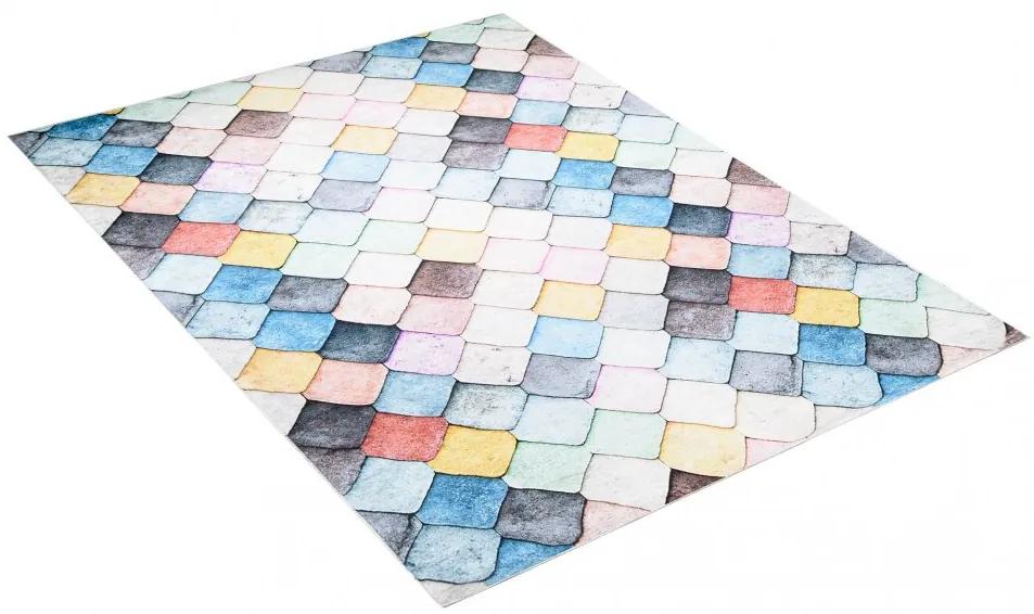 Пъстър модерен килим с геометричен модел Ширина: 140 см | Дължина: 200 см