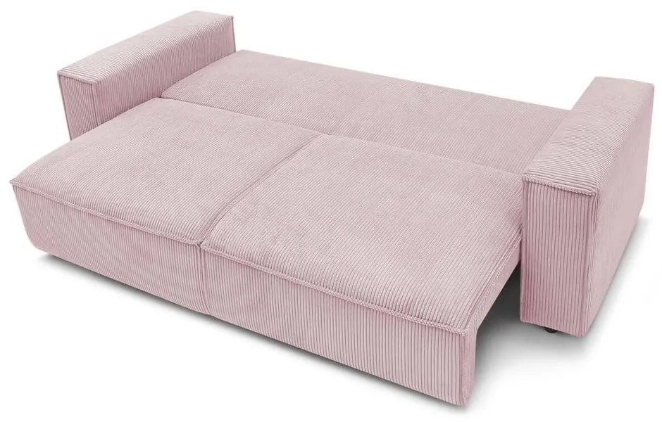 Светлорозов диван от велур 245 cm Nihad - Bobochic Paris
