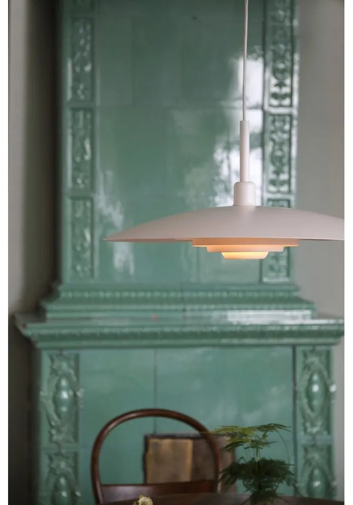 Бяло висящо осветително тяло с метален абажур ø 57 cm Piny – Markslöjd