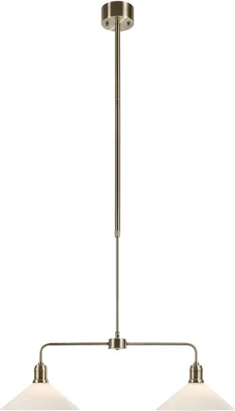 Бяло/в месингов цвят метално висящо осветително тяло със стъклен абажур Vela – Markslöjd