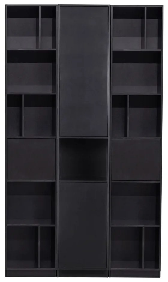 Черна модулна библиотека от масивен бор 120x210 cm Finca – WOOOD