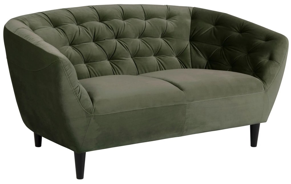 Chesterfield диван Oakland 315Брой места: 2, Няма, Няма, Тъмно зелено, 150x84x78cm, 32 kg, Тапицерия, Крака: Дърво, Дърво: Евкалипт, Каучук