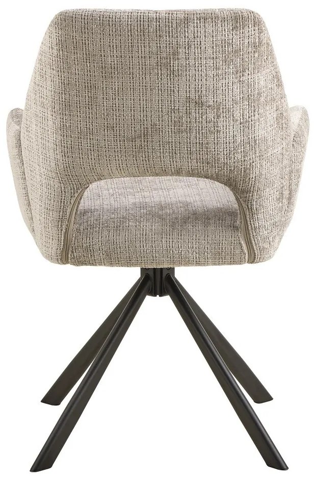 Светлосив тапициран трапезен стол с подлакътници Graham – Actona