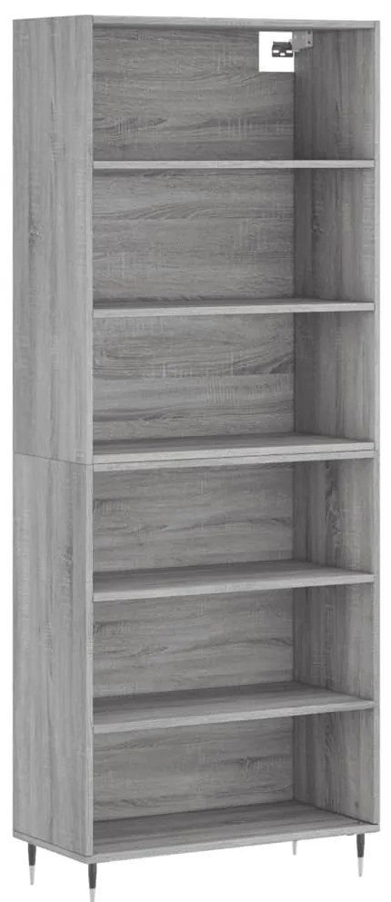 3189555 vidaXL Висок шкаф, сив сонома, 69,5x32,5x180 см, инженерно дърво