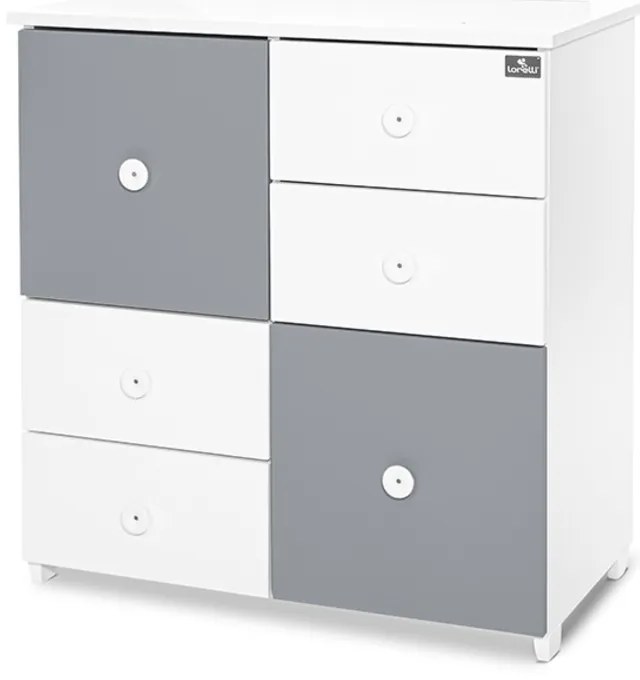 LORELLI Classic Шкаф с повивалник БЯЛО / STONE GREY
