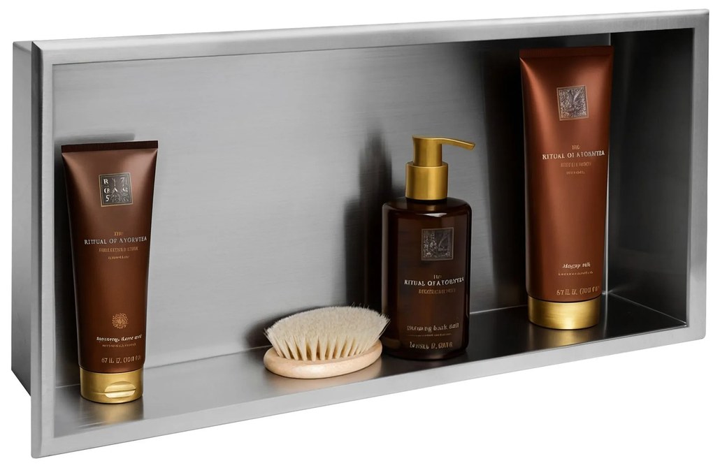 Вграден рафт за баня  30x60 steel brush