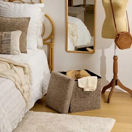 Пуф със съхранение atmosphera Oxia, Кафяв, 38x38 cm