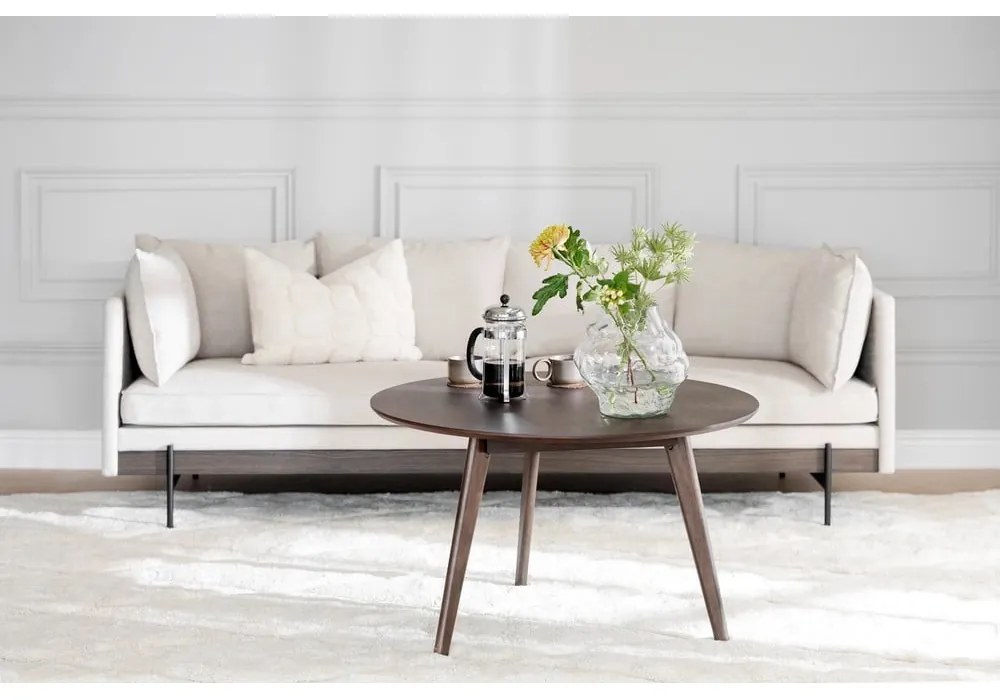 Кръгла маса за кафе в дъбов декор в естествен цвят 90x90 cm Yumi - Rowico