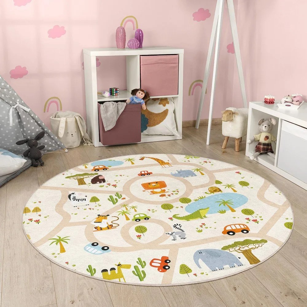 Детско килимче за игра подходящо за пране ø100 cm Savana Ride – Mila Home