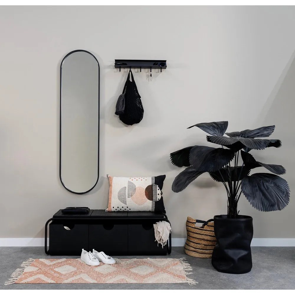 Черна метална стенна закачалка с рафт Easy - Spinder Design