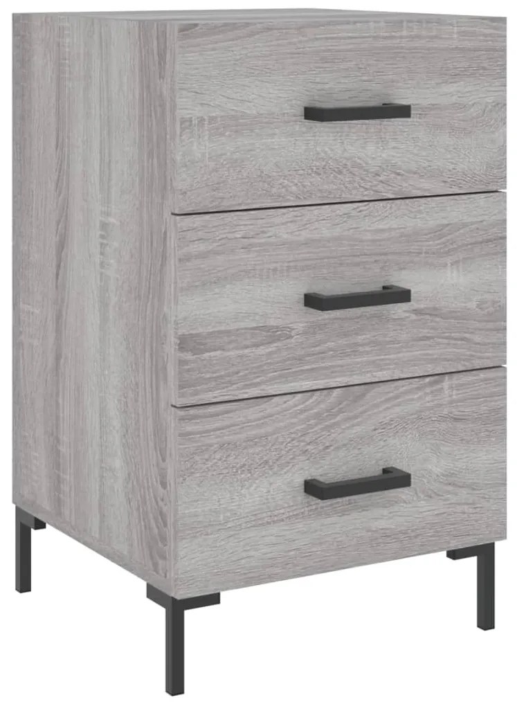 827666 vidaXL Нощно шкафче, сив сонома, 40x40x66 см, инженерно дърво