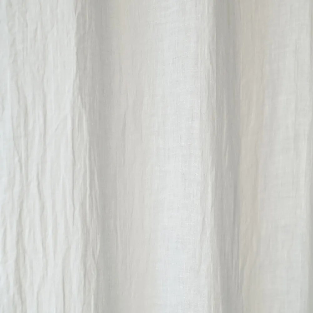 Бяла ленена олекотена завеса с примки Daytime, 250 x 130 cm - Linen Tales