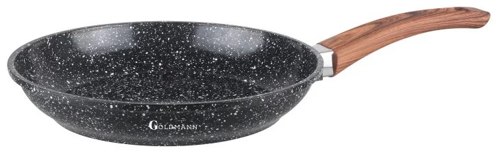 Тиган Goldmann GM-0428, 28см, Мраморно покритие, Индукция, Черен