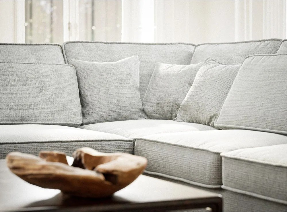 Светлосив шенилов ъглов диван (ляв ъгъл/L форма) Kirou – Maison de Rêve