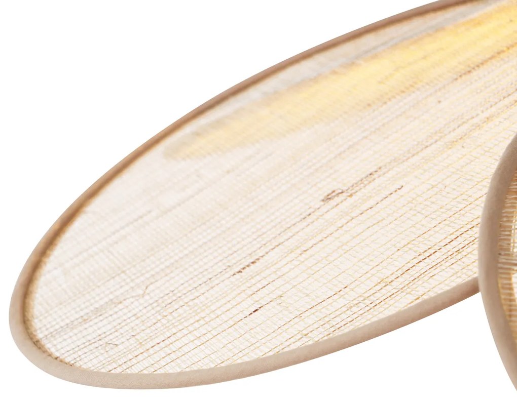 Japandi висяща лампа кремава с ленен абажур - Aisha