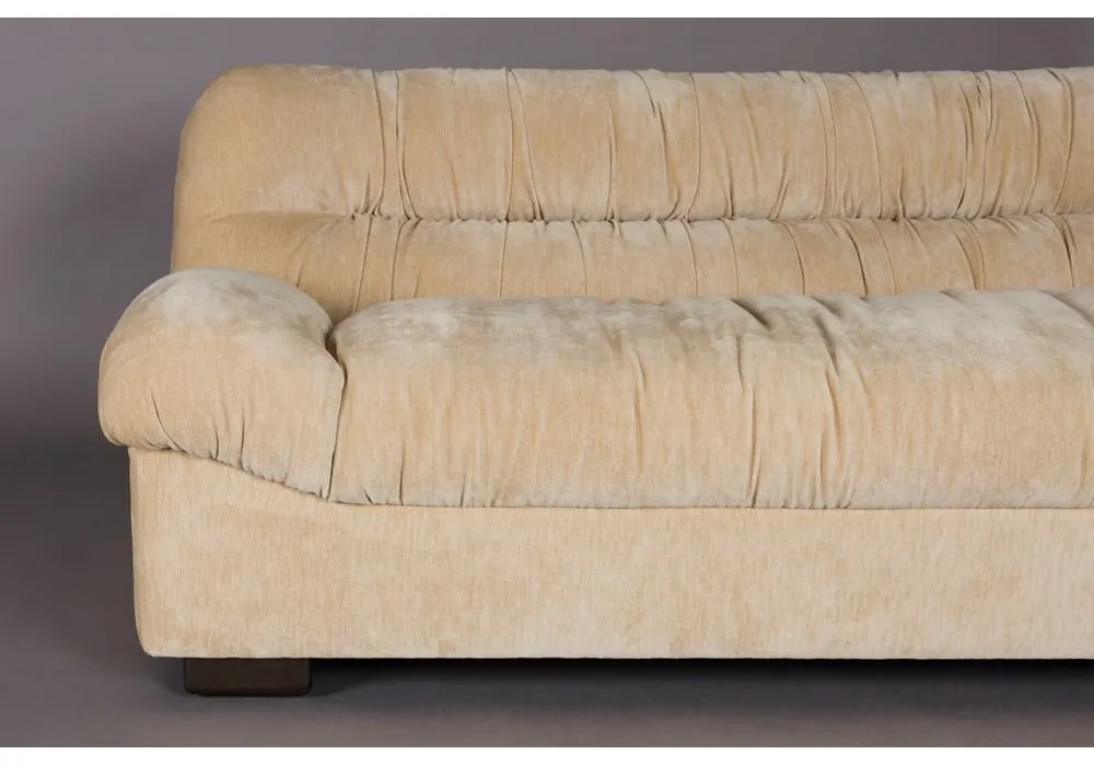 Бежов кадифен диван 214 cm Douglas – Dutchbone