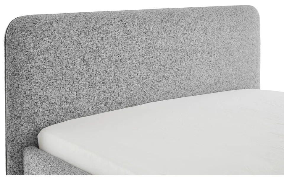 Светлосиво двойно легло 160x200 cm тапицирано без ламелно дъно Primo – Meise Möbel