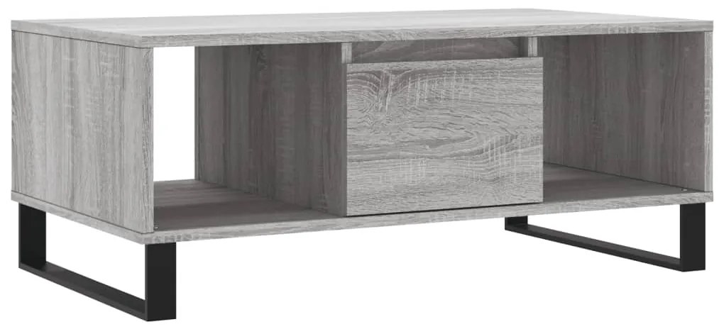 830602 vidaXL Кафе маса, сив сонома, 90x50x36,5 см, инженерно дърво