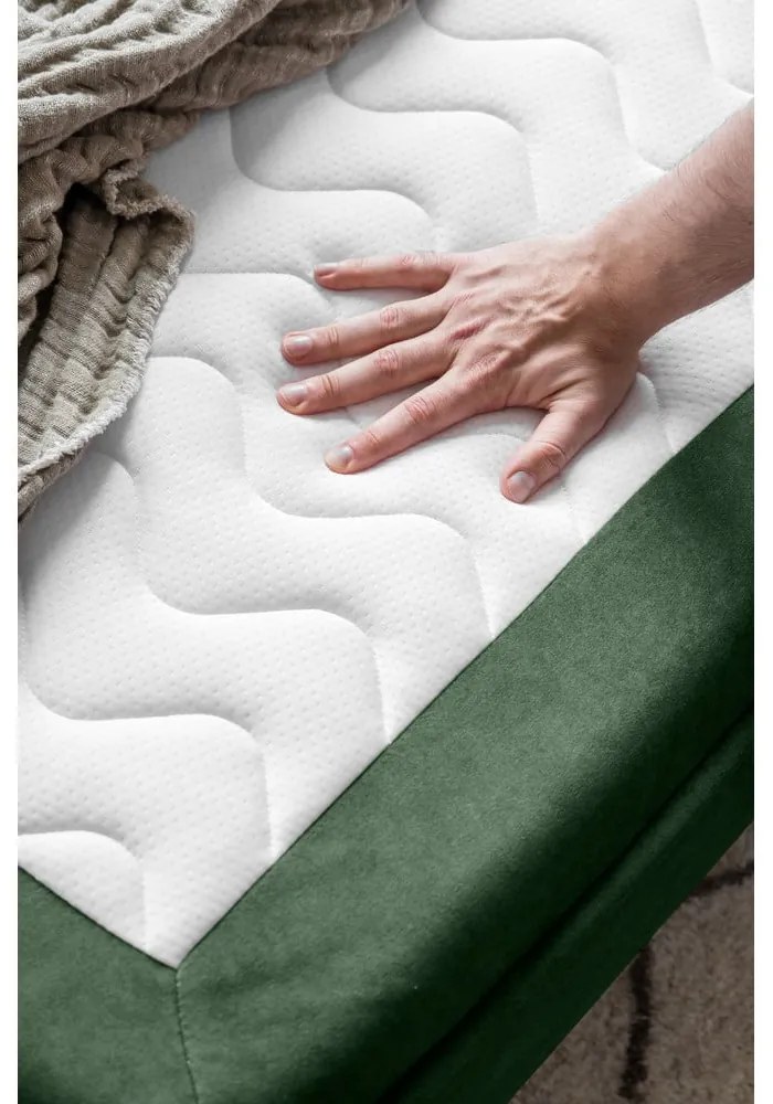 Зелен кадифен разтегателен диван 225 cm Charming Charlie – Miuform