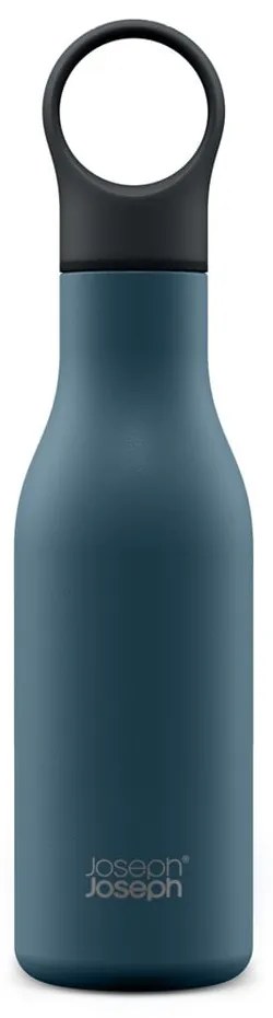 Тъмно синя бутилка от неръждаема стомана за пътуване 500 ml Loop - Joseph Joseph
