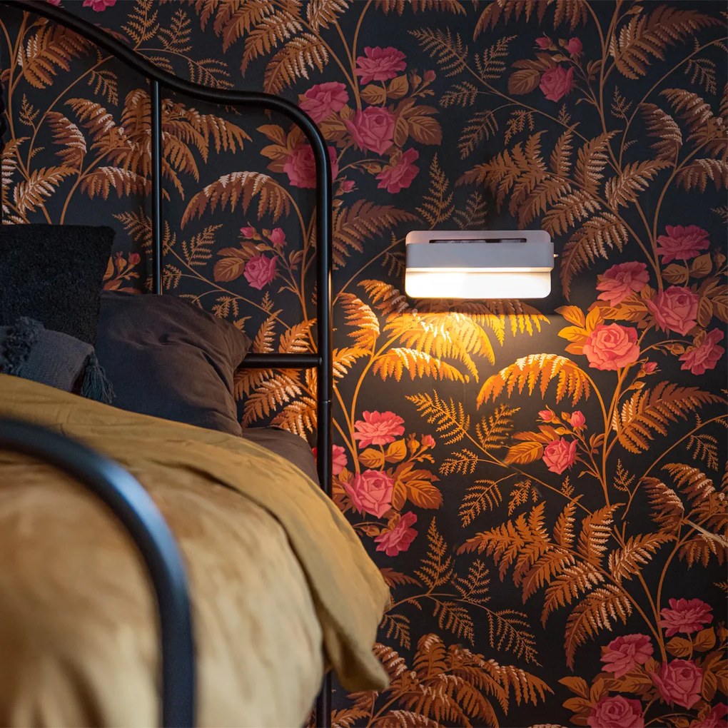 Модерна стенна лампа бяла с LED с USB и превключвател - Ted