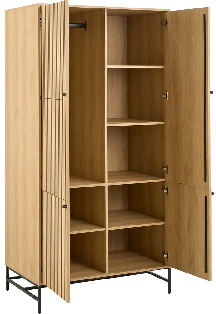 Гардероб от дъбов декор в естествен цвят 99x200x60 cm Albany – Actona