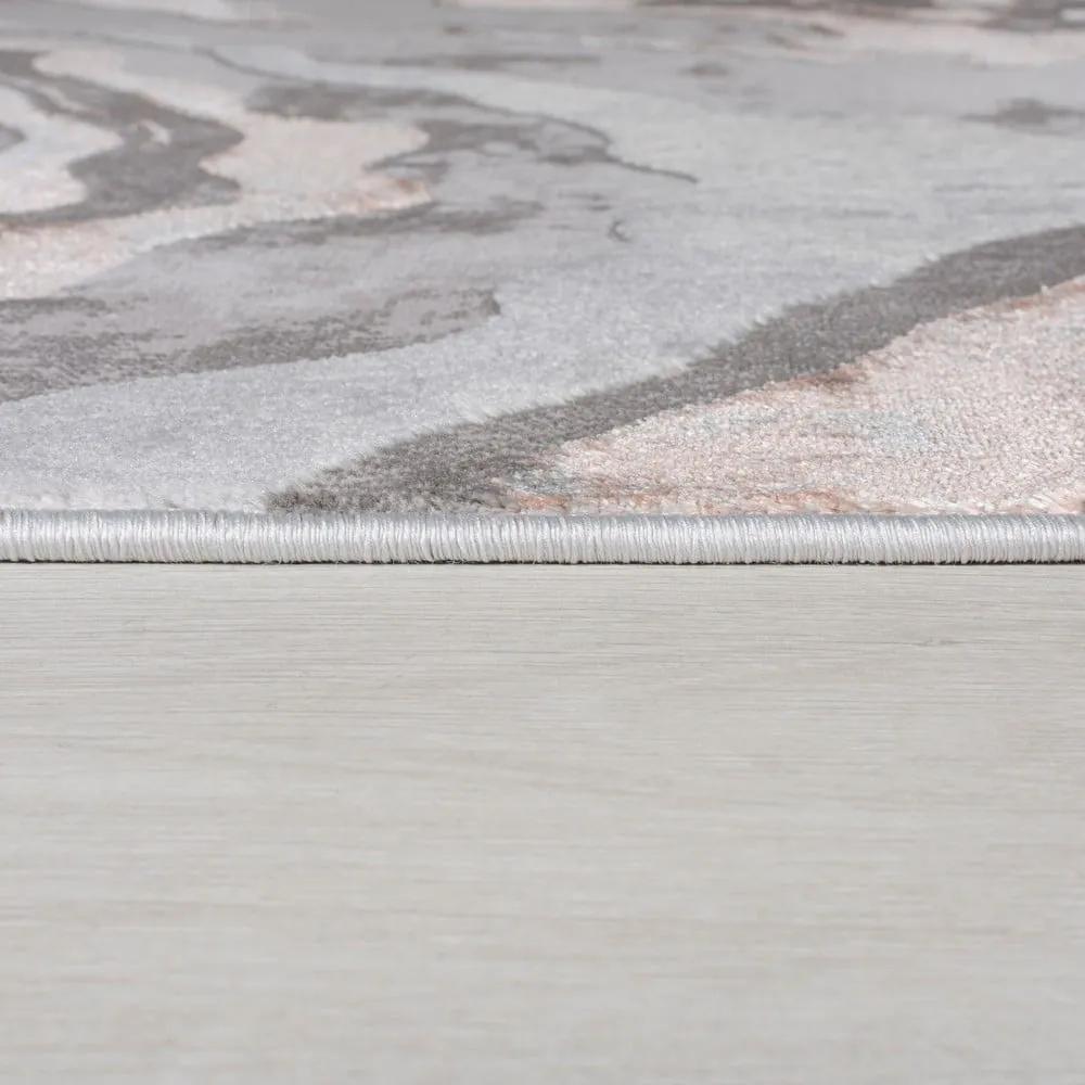 Сив и бежов мокет , 60 x 230 cm Marbled - Flair Rugs