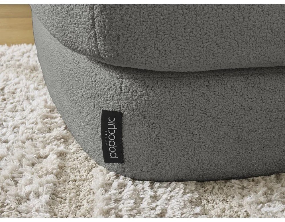 Тъмносив ъглов диван от прежда с примки от букле (ляв ъгъл) Leonore – Bobochic Paris