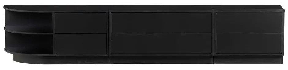 Черна модулна телевизионна масичка от борова дървесина 78x40 cm Finca - WOOOD