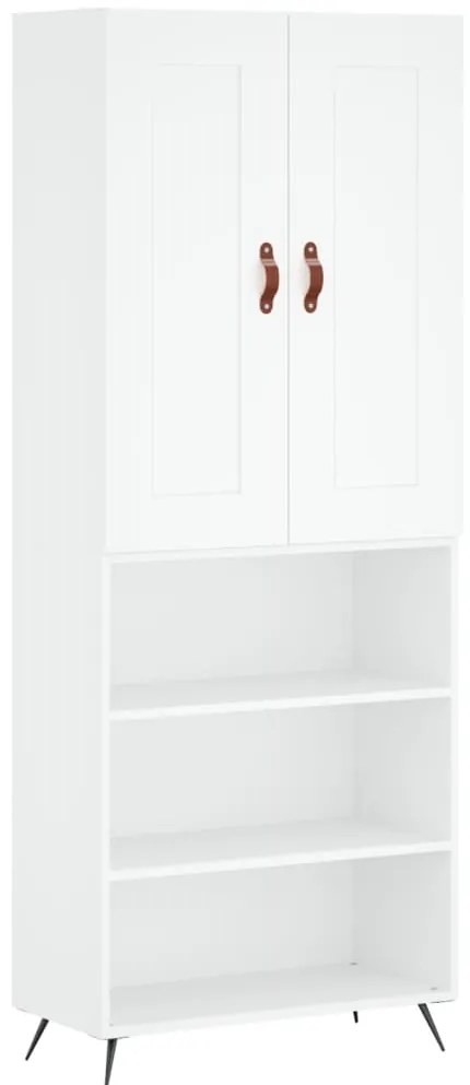 3200041 vidaXL Висок шкаф, бял, 69,5x34x180 см, инженерно дърво