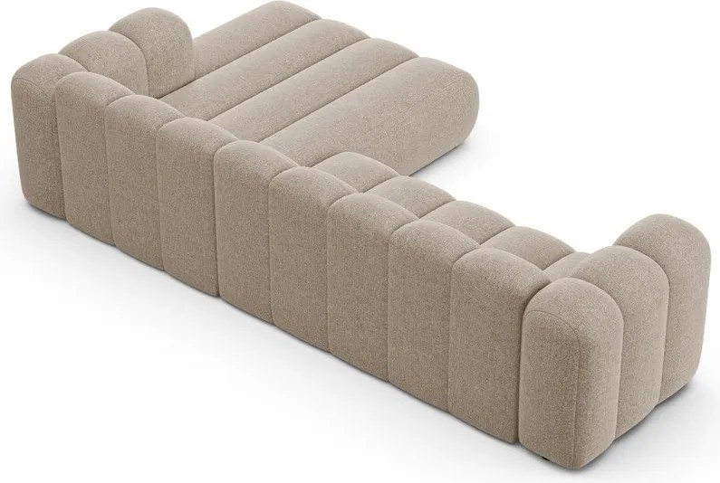 Бежов шенилов ъглов диван (десен ъгъл) Lupine – Micadoni