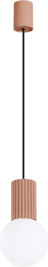 Светлокафяво висящо осветително тяло със стъклен абажур ø 12 cm Orbital – Sollux