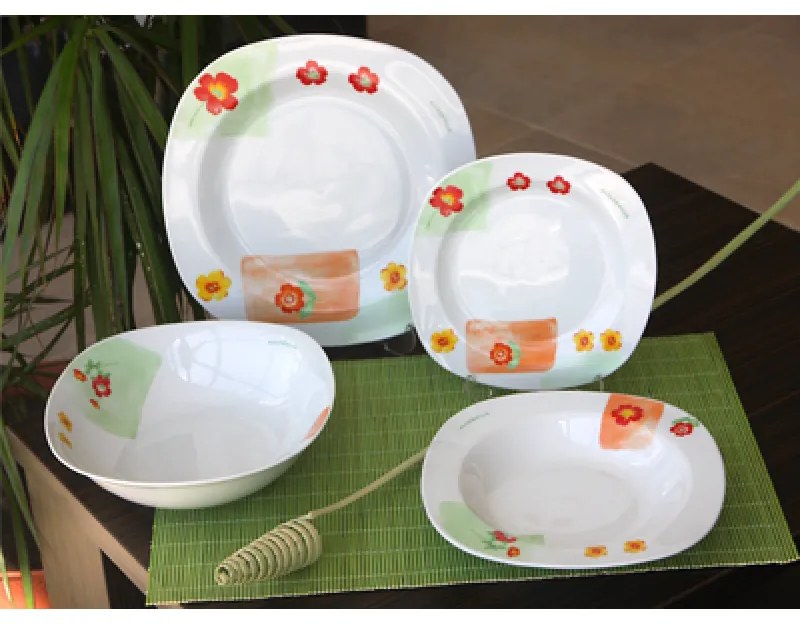 Сервиз 19 Части - Квадрат с декор 28В055