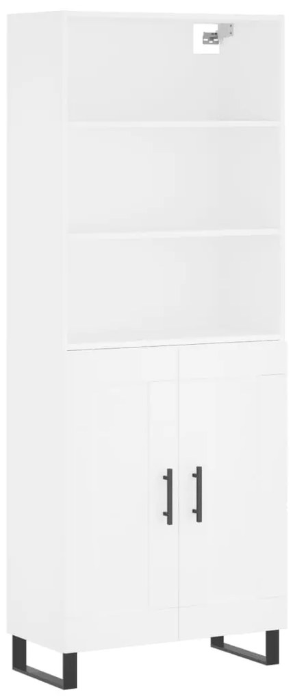3189981 vidaXL Висок шкаф, бял, 69,5x34x180 см, инженерно дърво
