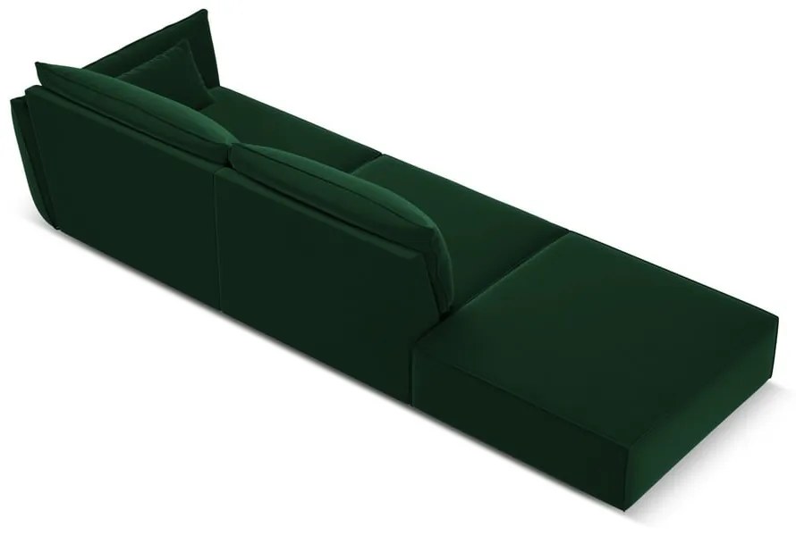 Тъмнозелен кадифен диван десен ъгъл 264 cm Vanda – Mazzini Sofas