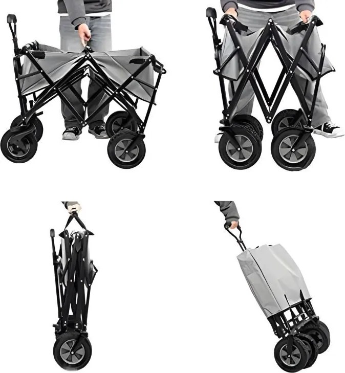 Сгъваема транспортна количка 100 кг – градинска и плажна количка на колела